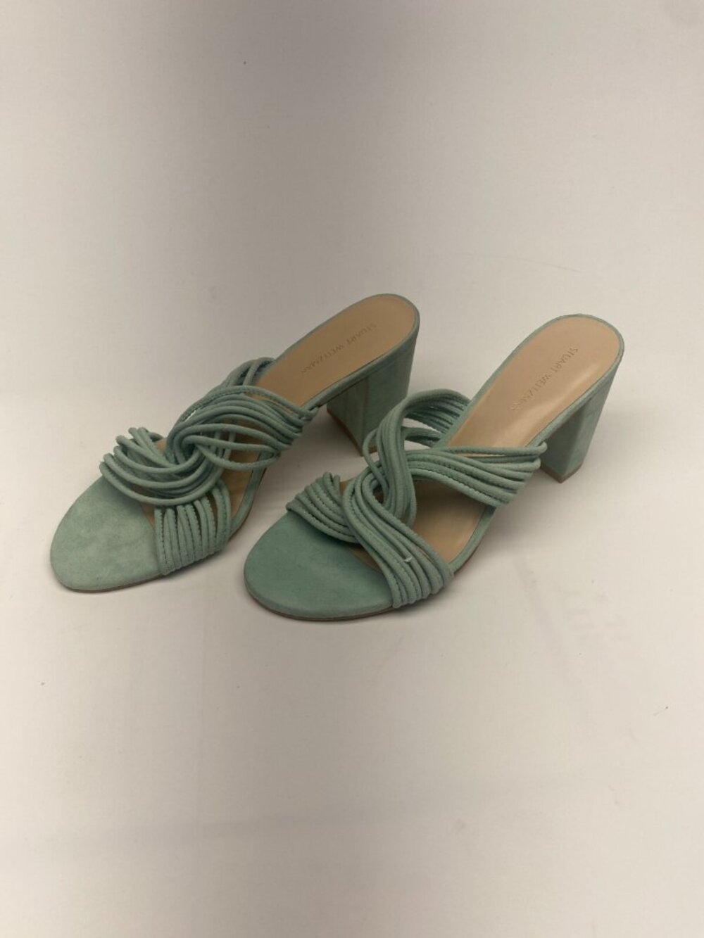 STUART WEITZMAN Womens Twist Block 75 Sandal In Green Sz 7